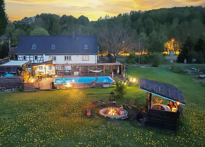 Apartment The Old Barn Luksusowa Stodola Z Calorocznym Jacuzzi Kominkiem I Widokiem Na Wzgorza I Las Dla 8-10 Osob Na Dolnym Slasku Min 2 Noce *